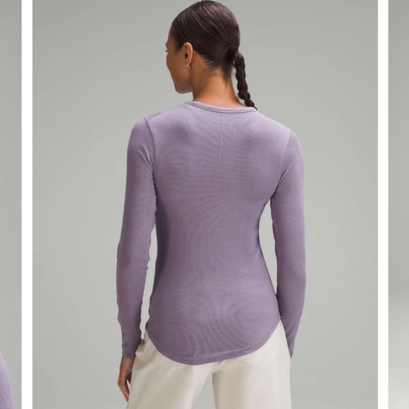LuluLemon Hold Tight Long-Sleeve Shirt Purple Ash Size 12 - Picture 3 of 8